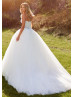 Strapless Sweetheart Neck Ivory Lace Tulle Royal Wedding Dress